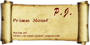 Primus József névjegykártya